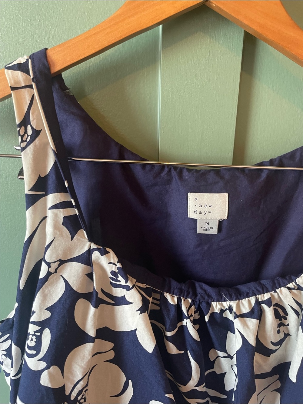 100% cotton a new day Navy & White Floral Scoop Neck Camisole - Picture 4 of 6